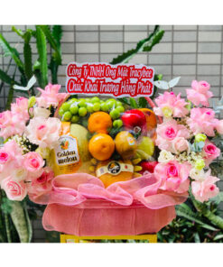 Lẵng trái cây hoa tươi-CN38