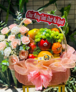 Lẵng trái cây hoa tươi-CN40