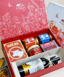 Hộp quà tết sắc xuân đỏ-01